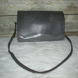 Vintage Hala Gray Snakeskin Embossed Leather Purse